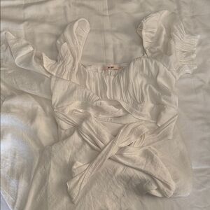 Miami White Ruffled Maxi Dress